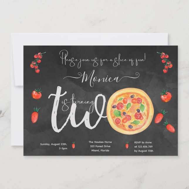 Invitación Pieza de diversión, segundo cumpleaños (Anverso)