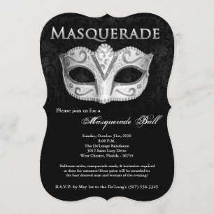 Invitación Pieza de plata de Halloween del traje de la
