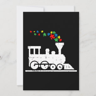 Invitación Pieza de rompecabezas de tren Autismo Conciencia N