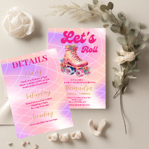 Invitación Pieza de soltera de patinaje sobre patinaje sobre