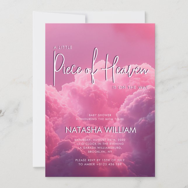 Invitación Pieza del cielo está en camino Dreamy Magical (Anverso)