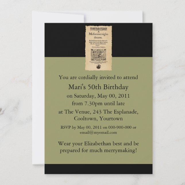 Invitación Pieza delantera a un barrio de ensueño de las noch (Anverso)