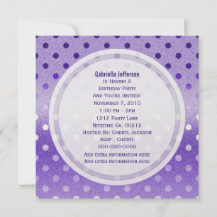Invitación Pieza helada: Puntos de polka:Invitación a la fies