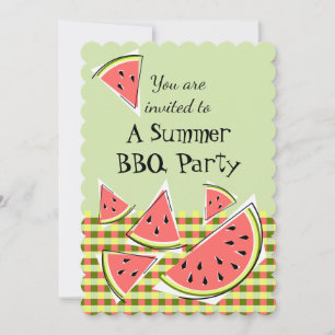 Invitación Piezas de sandía Verano Verde BBQ comprobación ver