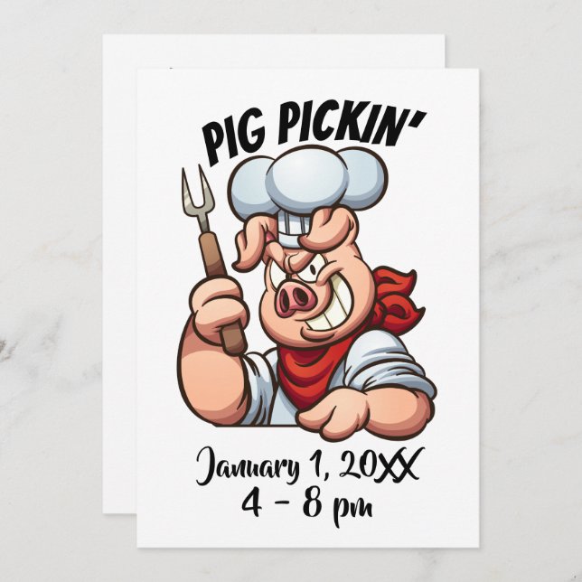 Invitación PIG PICKIN' (Anverso / Reverso)