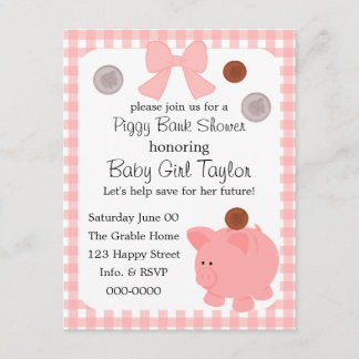 Invitación Piggy Bank Baby Shower