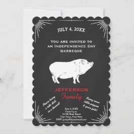 Invitación Piggy, un Fiesta ruso-estadounidense del 4 de juli