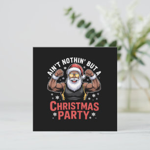 Invitación Pijama de Navidad de Papá Noel afroamericano