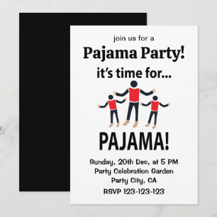 Invitación Pijama Es Hora de Fiesta de Pijamas