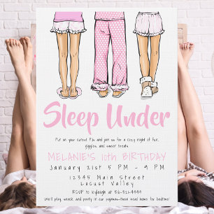 Invitación Pijamas de Moda para Dormir   Pijamada de Chicas A