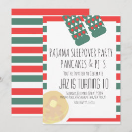 Invitación Pijamas de Nochebuena Panqueques Cumpleaños