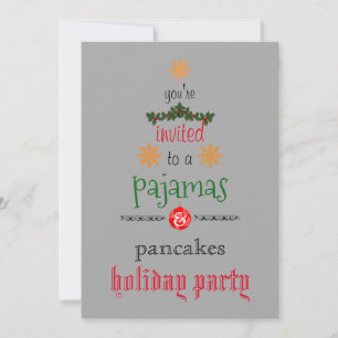 Invitación Pijamas de vacaciones de Navidad y fiesta familiar