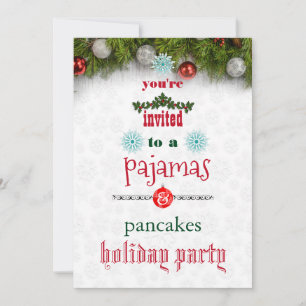 Invitación Pijamas de vacaciones de Navidad y fiesta familiar