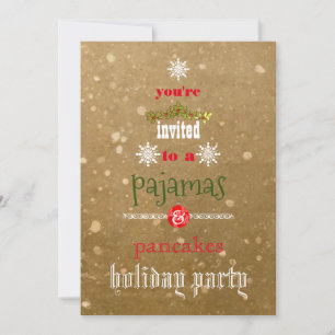 Invitación Pijamas de vacaciones de Navidad y fiesta familiar