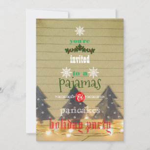 Invitación Pijamas de vacaciones de Navidad y fiesta familiar