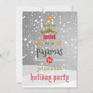 Invitación Pijamas de vacaciones de Navidad y fiesta familiar