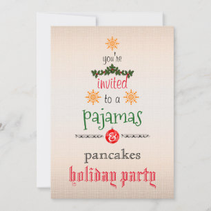 Invitación Pijamas de vacaciones de Navidad y fiesta familiar