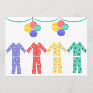 Invitación Pijamas en un fiesta de pijama de la fila