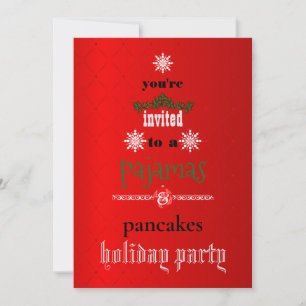 Invitación Pijamas Navideñas y Panqueques Fiesta Familiar