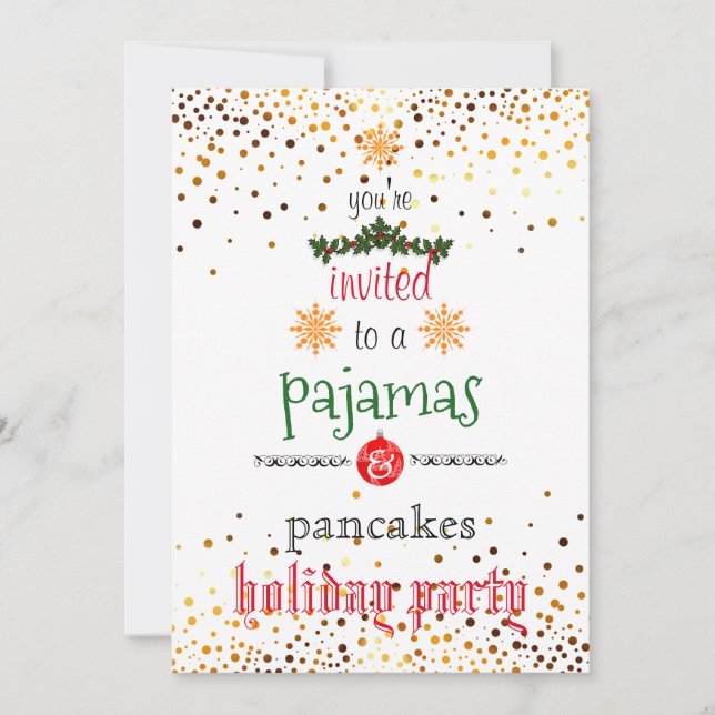 Invitación Pijamas Navideños y Fiesta Familiar de Panqueques (Anverso)