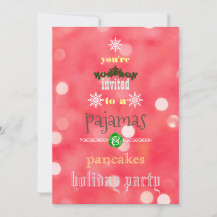 Invitación Pijamas Navideños y Panqueques Fiesta Familiar
