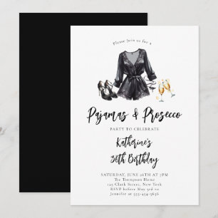 Invitación Pijamas Prosecco Fiesta de Pijamas Cumpleaños 30 N