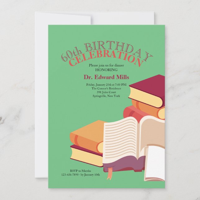 Invitación Pila de Libros (Anverso)