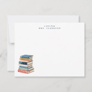Invitación Pila de Libros  Papelería Personal del Profesor