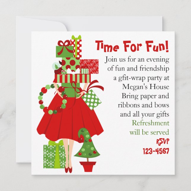 Invitación Pila de regalo imposible (Anverso)