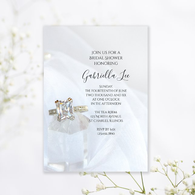 Invitación Pilar cuadrado del anillo del diamante Ducha de no (Subido por el creador)