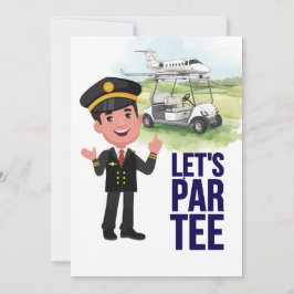 Invitación Pilot Aviation Industry Golfer at golf ball  