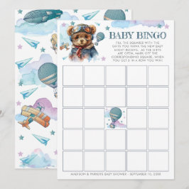 Invitación Pilot Teddy Bear Baby Shower Baby Bingo