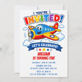 Invitación Piloto Avión Cumpleañero | Fiesta de Cumpleaños nú