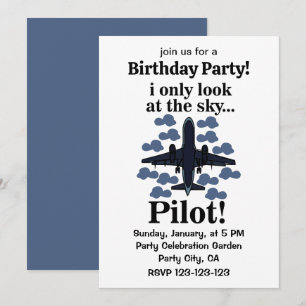 Invitación Piloto Avión Yo Solo Miro El Cielo Piloto