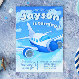Invitación Piloto - Cumpleaños Niño Avión