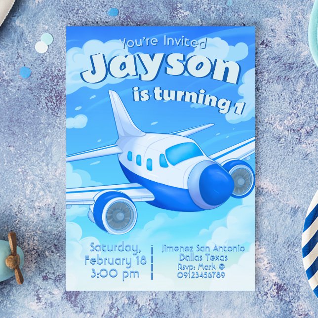 Invitación Piloto - Cumpleaños Niño Avión (Subido por el creador)