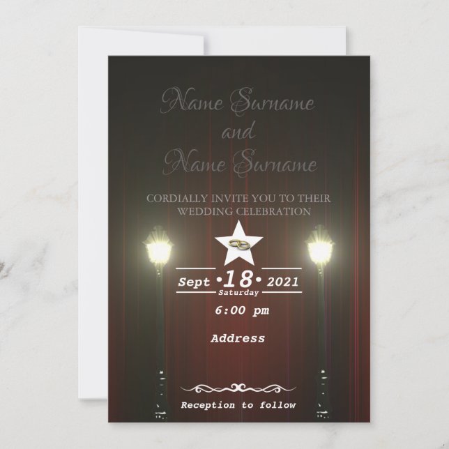 Invitación Piloto de cortina de teatro (Anverso)