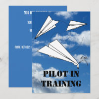 Piloto de entrenamiento Avión de avión de papel vo