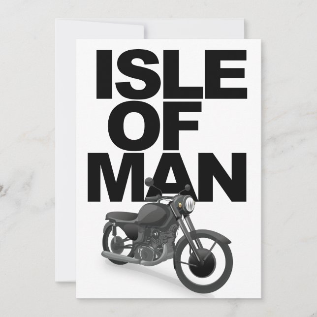 Invitación piloto de motocicletas de la Isla de Man (Anverso)