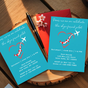 Invitación Piloto Más Destacado del Cielo, Avión del Corazón,