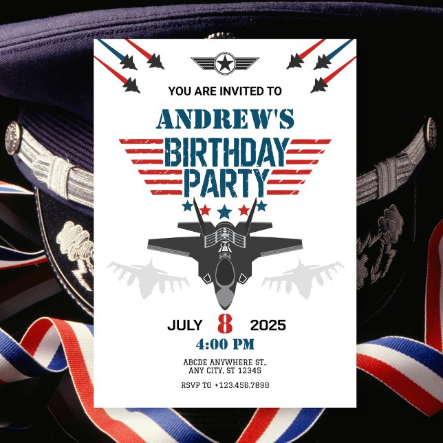 Invitación Piloto piloto de caza de la fuerza aérea Cumpleaño (Subido por el creador)