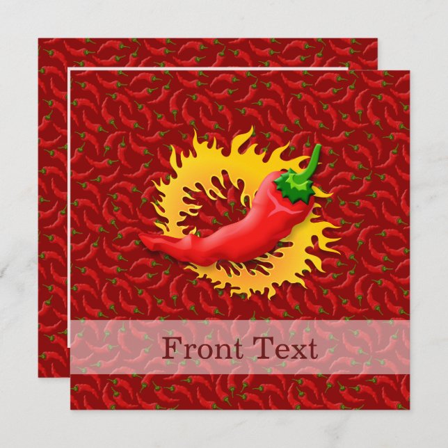 Invitación Pimienta con llama (Anverso / Reverso)