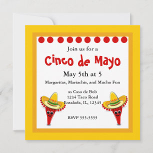 Invitación Pimienta de chile en un Sombrero