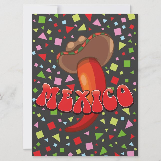 Invitación Pimiento chile México fiesta linda (Anverso)
