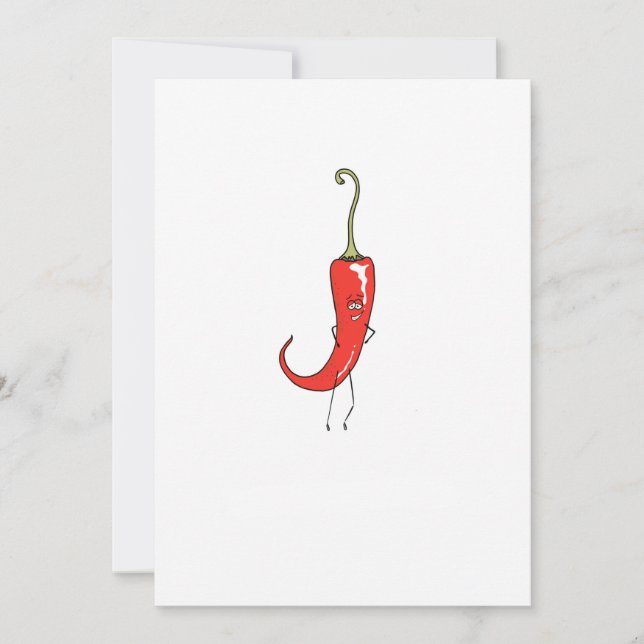 Invitación Pimiento rojo divertido (Anverso)
