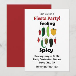 Invitación Pimientos Sentimiento Picante Fiesta