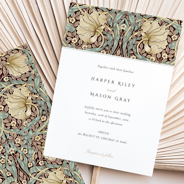 Invitación Pimpernel Elegante Boda de Art Nouveau floral (Subido por el creador)