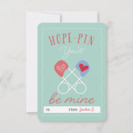 Invitación Pin Cute de seguridad Be Mine Classroom Valentine