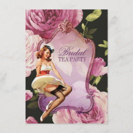 Invitación Pin Up Chica ama de casa Retro Sailor Bridal Showe