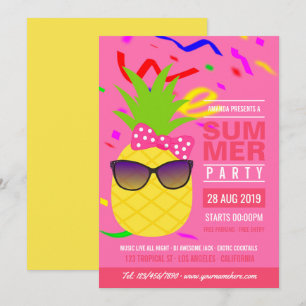 Invitación Piña de cumpleaños de verano